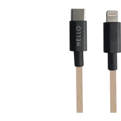 Design Letters Ladekabel USBC To Lightning 1m In Beige