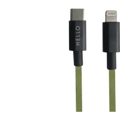 Design Letters Ladekabel USBC To Lightning 1m In Forest Green