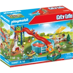 PLAYMOBIL® City Life Poolparty Mit Rutsche